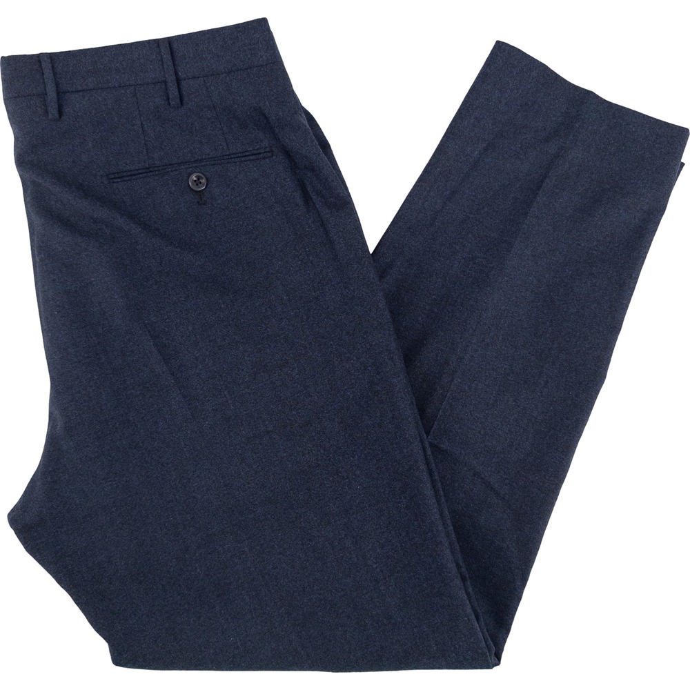 Incotex Mens 36x30 Pattern B Dress Pants Navy Blue Wool Classic Trouser Slowear